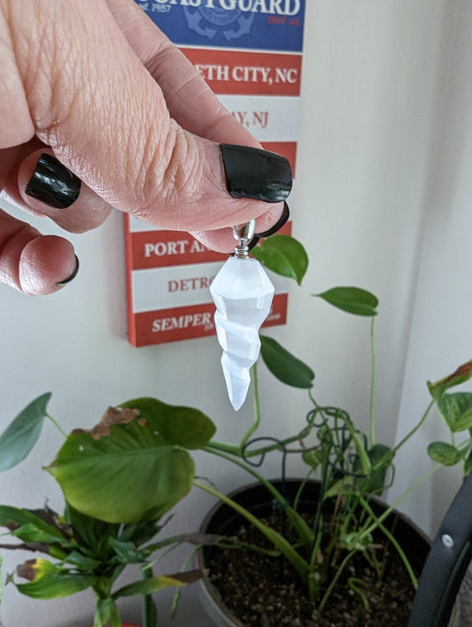 Satin Spar Spiral Pendant -PROTECTION, STRENGTH, HEALING